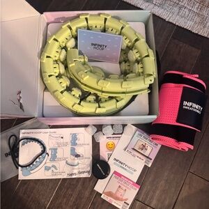 Infinity Hoop sweat belt COMPLETE SET gently used green extra links